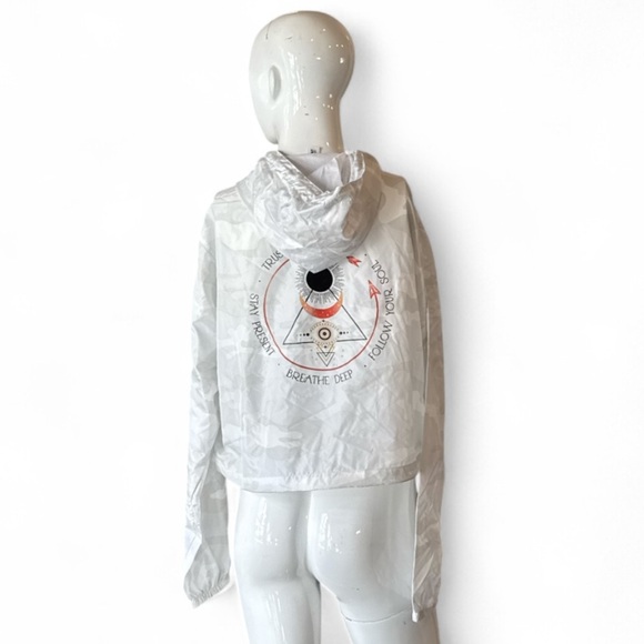 Undercover Hippie The Sun, The Moon & The Eye Cropped White Windbreaker Size S - Picture 6 of 14